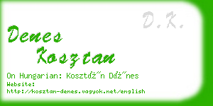 denes kosztan business card